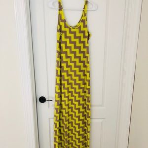 Yellow & Grey Maxi Dress
